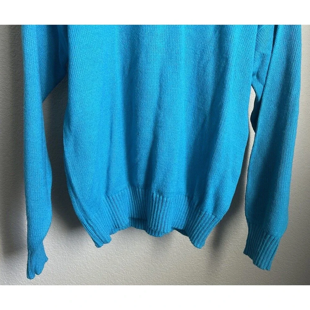 NWT! Vintage Le Tigre Men's L Pullover Sweater - Turquoise